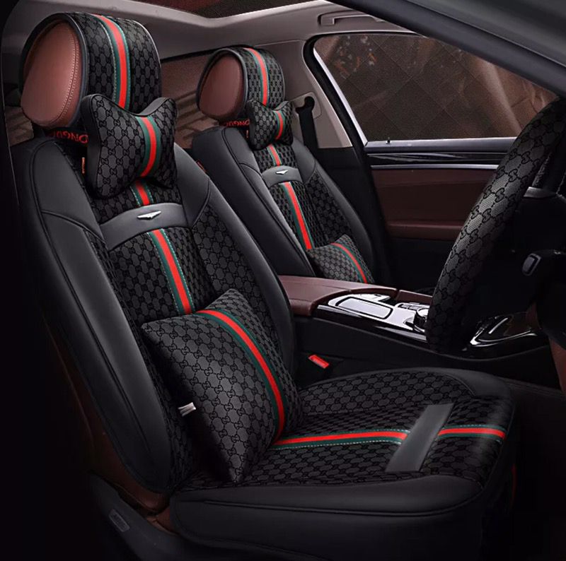 Gucci Inspired Car Seat Covers Or Pillow Sets Things Expressed - Louis  Vuitton Seat Covers