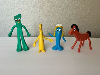 Vintage Gumby & Friends - Bendable Figure Lot - Gumby Pokey Prickle Goo PVC Toys