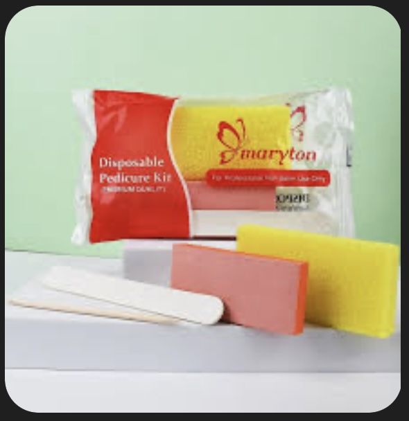 200 Pcs Disposable Pedicure Kit Pumice Sponge, Nail File, Buffer, Cuticle Pusher