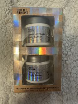 Spiced cider and peppermint bark body butter duo Brand New sealed
