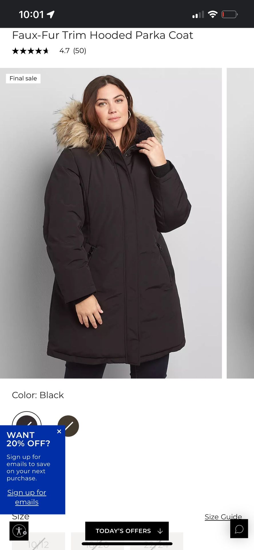 Lane Bryant Hooded Parka Coat Plus Size 22/24