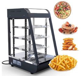 3 Tier- 15" Commercial Food Warmer Countertop Pizza Warmers Display Pastry Patty Warmer Case