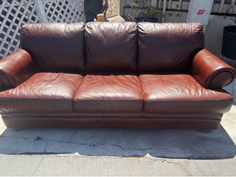 Brown leather couch