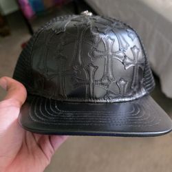 Chrome Leather Black Hat