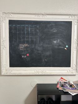 Ornate White Framed Chalkboard