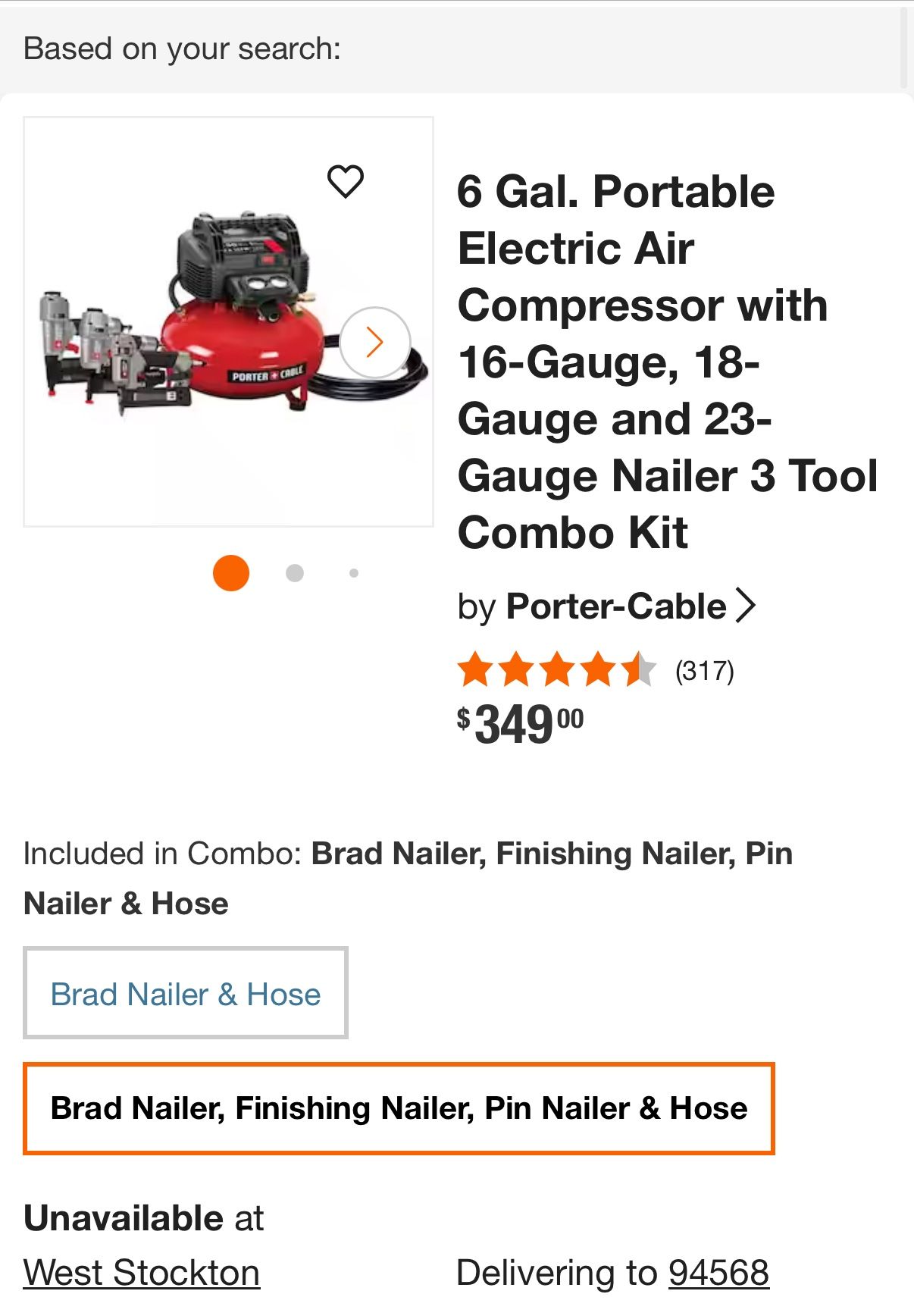 6 Gal. Portable Electric Air Compressor with 16-Gauge, 18- Gauge and 23- Gauge Nailer 3 Tool Combo Kit