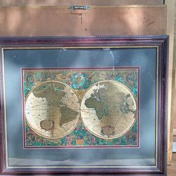 World Map 1641 by Henricus Hondius - Framed