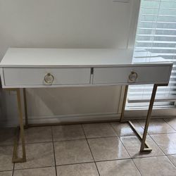 White and gold Console/desk 