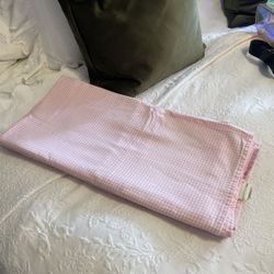2 Pottery Barn Curtains Plaid Pink Gingham 