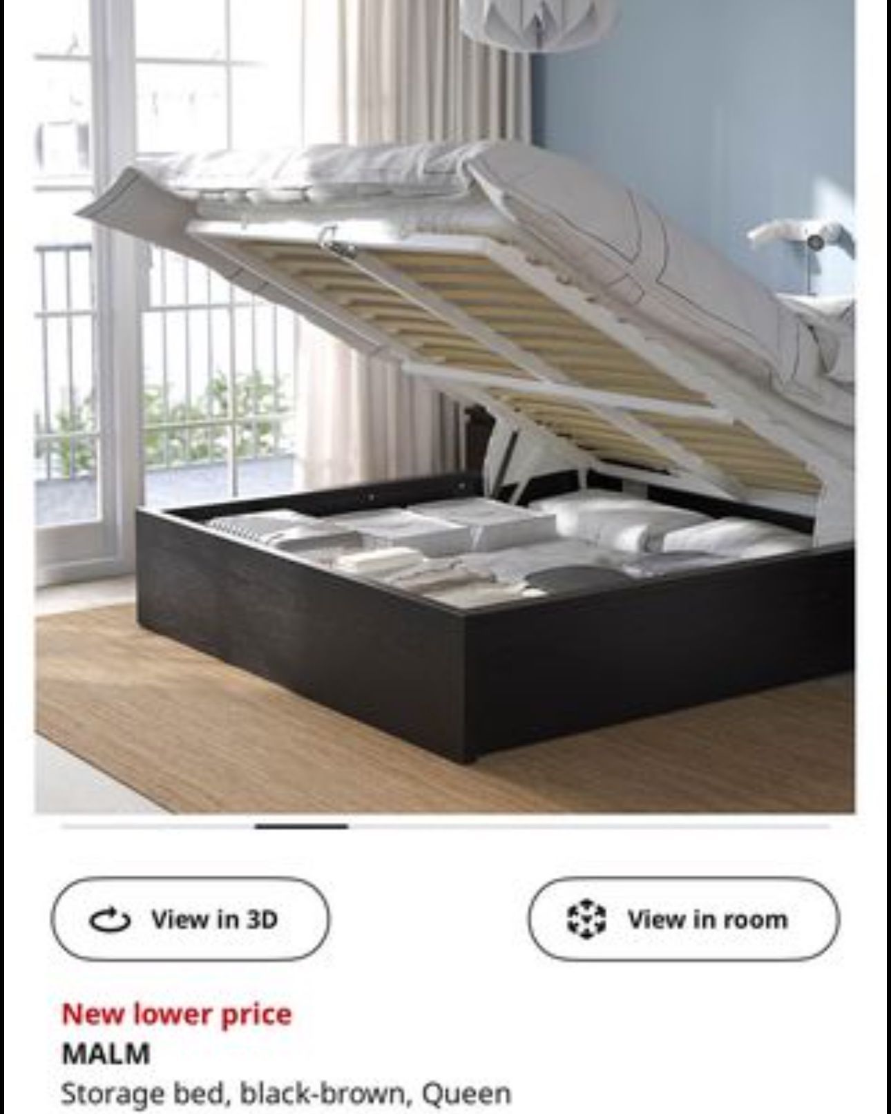IKEA QUEEN SIZE STOREGE BED W MATTRESS