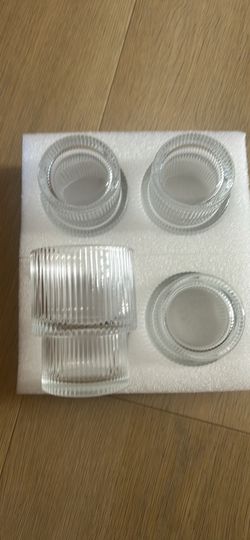 8pcs Of Ribbed Wine Glasses, Vintage Glass Glasses, Ripple Vintage Roostertails, Iced Coffee, Soda W