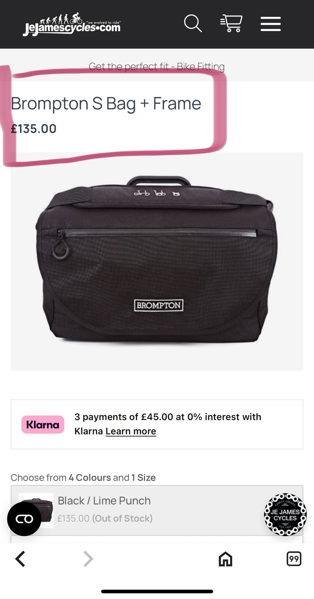 Brompton S Bag + Frame