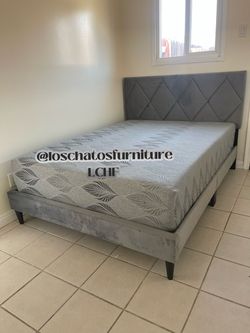 Full size bed frame with mattress