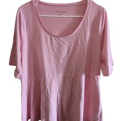 NWOT Jessica London Pink Short Sleeve Peplum Tunic Women's Size 18/20 Cotton