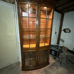Antique solid Walnut China cabinet 