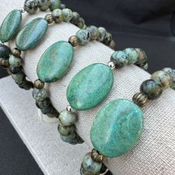African Blue Opal Stretch Bracelet