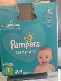 Box Of Diapers Size 1 . 