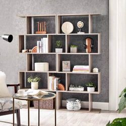 Wooden Bookcase, Set Of 2 