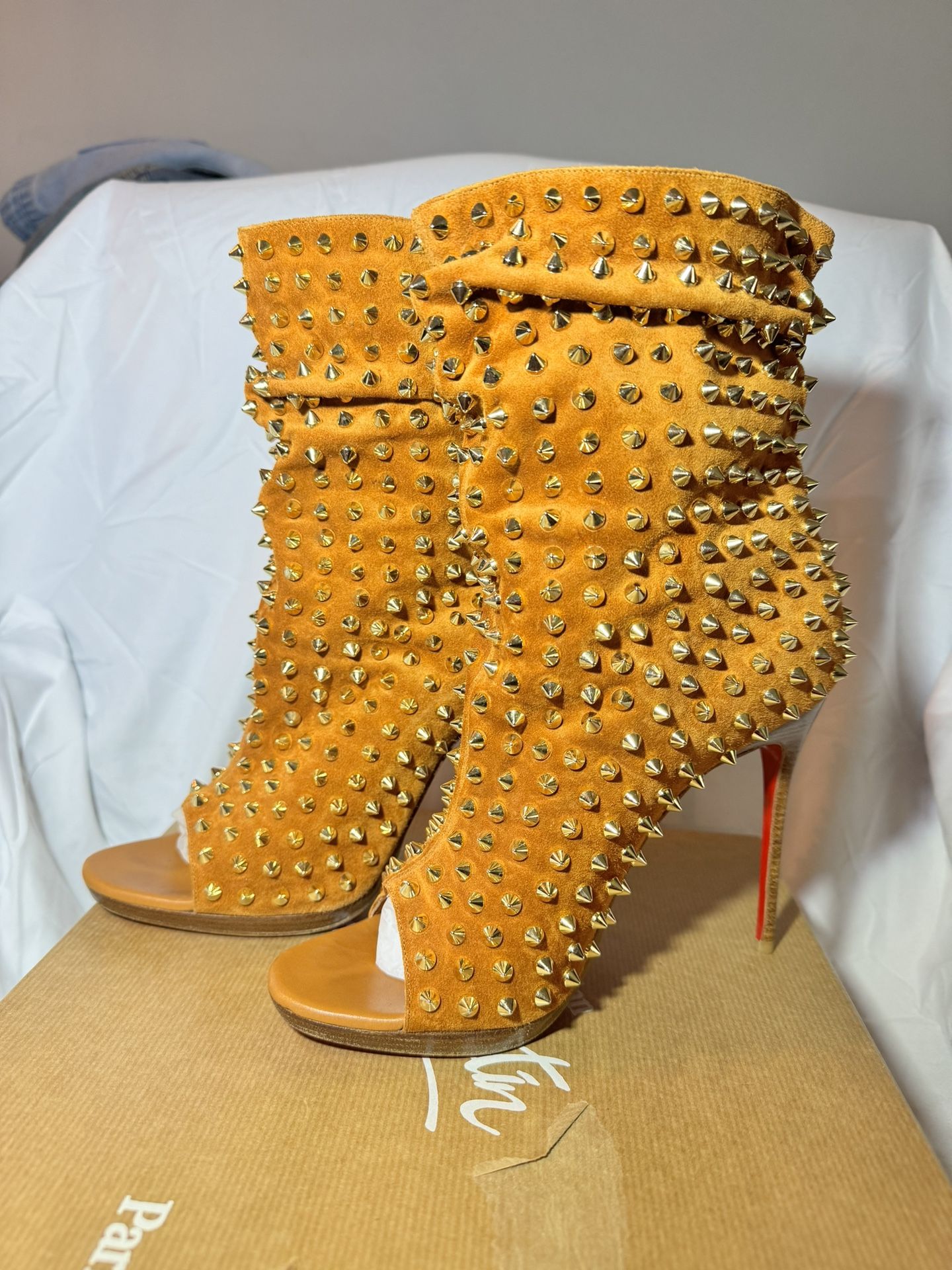 Christian Louboutin Boots GUERILLA 120 VEAU VELOUR sz 8 Us