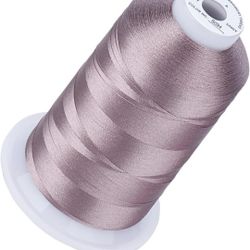 Simthread 5500Yds Embroidery Thread, 5000M High-Yardage 40WT 100% Polyester Thread – 170+ Vivid Colors, High-Speed Rated – Silver Gray S094