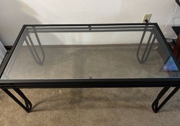 Modern Black Glass Living Room Table Set – $80 for Both