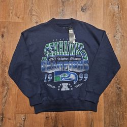 Abercrombie Fitch x SEATTLE SEAHAWKS Men XS/Small Crew Sweatshirt Champions 1999