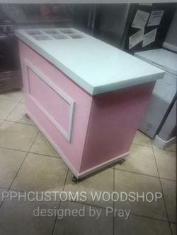 Mobile Pink and white Snack Cart