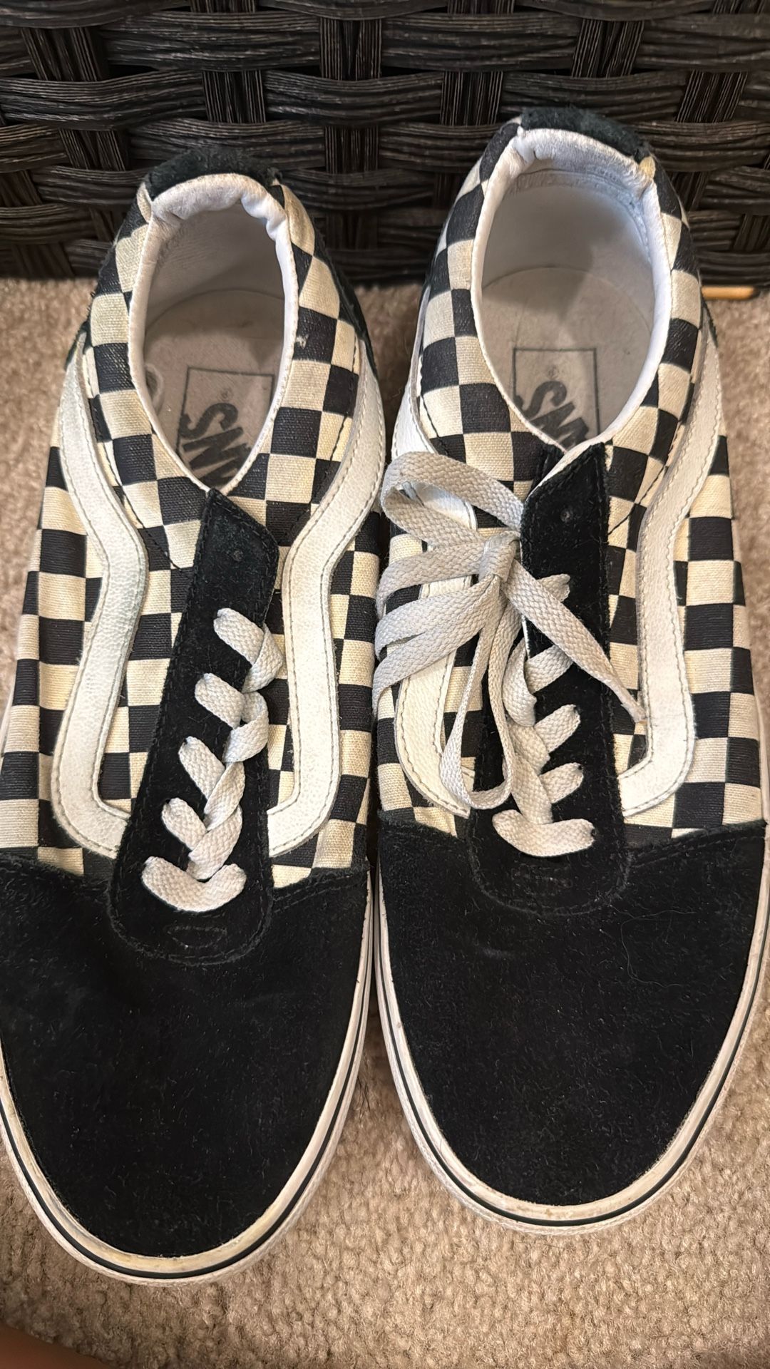 vans black and white women size 8.5