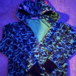 A Bathing Ape Hoodie Camouflage Full Zip Up Hoodie Men’s Size M