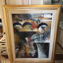 Beyond The Banister - 38x50" - Laura Dillon - Painting With Frame 1998