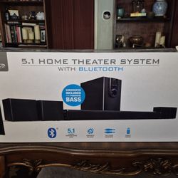 iLive Electronics 5.1 Home Theater System with Bluetooth, 6 Surround Speakers, Wall Mountable, Includes Remote, Black (IHTB159B)