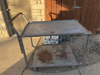 Galvanized steel rolling cart