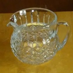 Vintage Small Heavy Weight Glass Pitcher