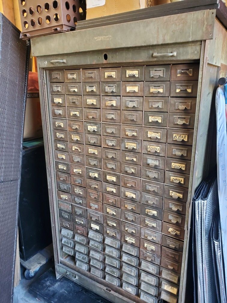 Huge Addressograph Industrial Cabinet 141 Drawers Super Heavy 67x39x26