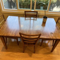 Ethan Allen, Dining Room Table And Four Chairs Solid Wood