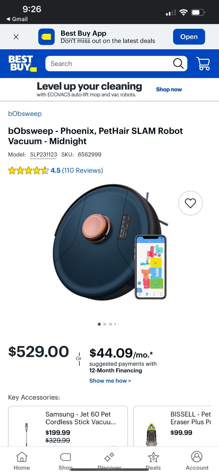 Vacuum Robot Used Once.