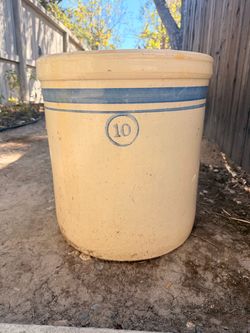 Antique 10 Gallon Stoneware Crock