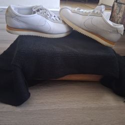 White Nike Women Cortez Shoe