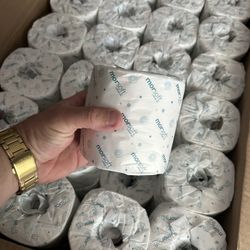Morsoft 3 1/4" x 4" Individually Wrapped 2-Ply 400 Sheet Toilet Paper Roll - 96/Case