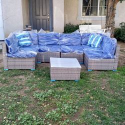 Seven piece patio furniture set outdoor sofa set brand new in the box patio couch set, 🆕