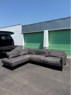 Gray Fabric Sectional Sofa with Chaise