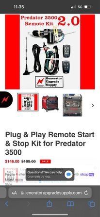 Predator generator 3500 REMOTE START KIT ONLY