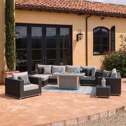 Soho 10 piece seating with fire hot sale