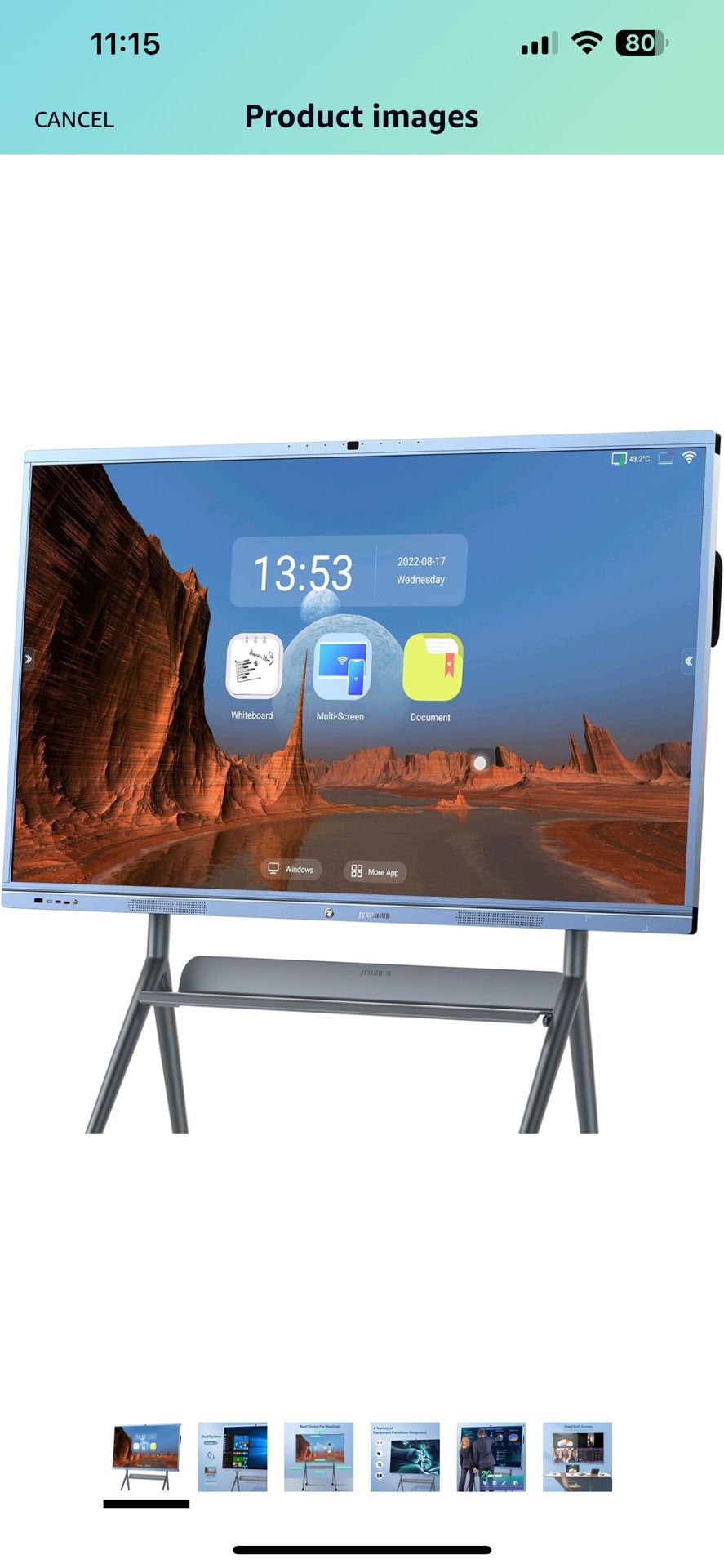 NEW!!! mart Board, 65 Inch All in One Interactive Whiteboard with 4K UHD Touch Screen Flat Panel