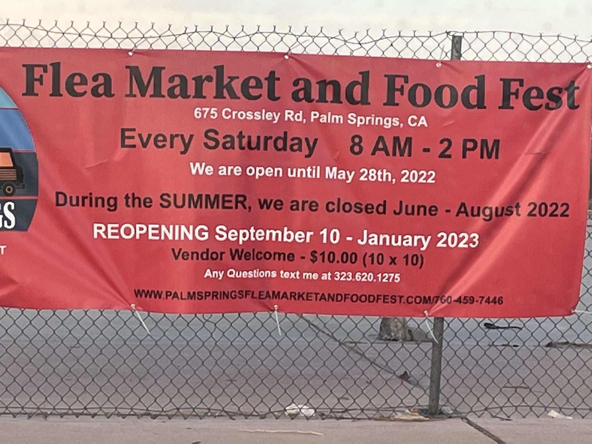 REopen Palm Springs Flea Market And Food Fest On Sept 10!!!!