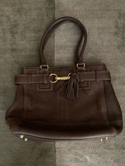 Coach Hampton shoulder tote bag brown leather