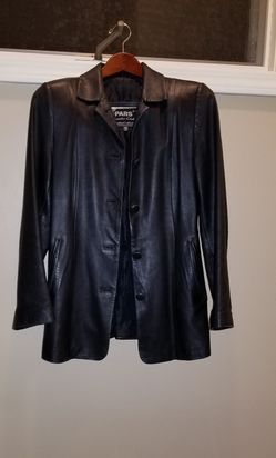 Black Genuine Leather Jacket Size S