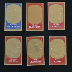 1965 Topps Embossed Hank Aaron Roberto Clemente Harmon Killebrew Frank Robinson Cepeda Lot Of 6 Baseball Cards MLB HOF