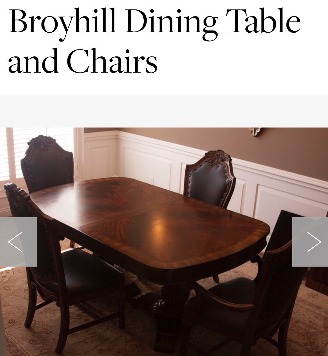 Broyhill Dinning Table and 6 Chairs 100% leather