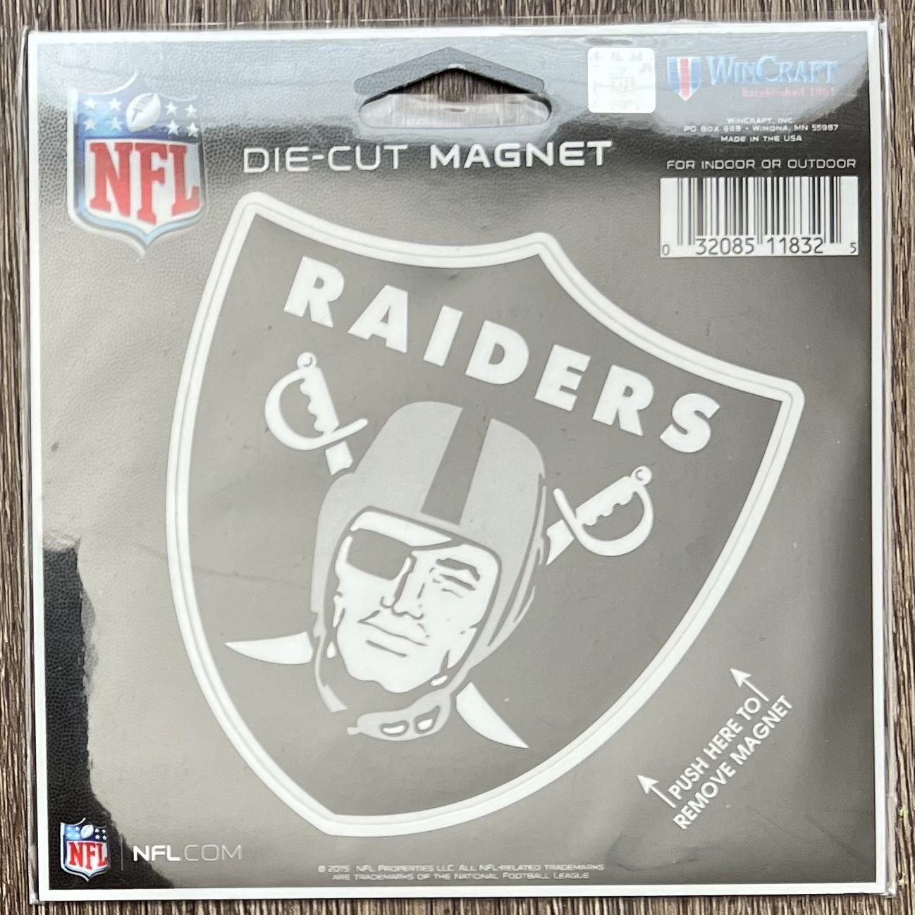 Raiders Magnet, New, 4” X 4”